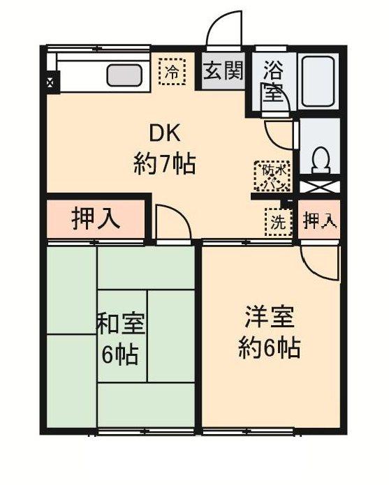 シティハイム アークI(2DK/2階)の間取り写真