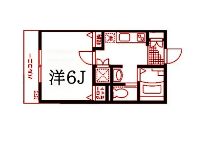 ハウス雪見(1K/2階)の間取り写真
