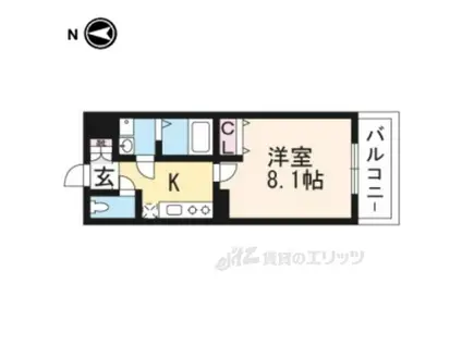 アドバンス京都アリビオ(1K/3階)の間取り写真