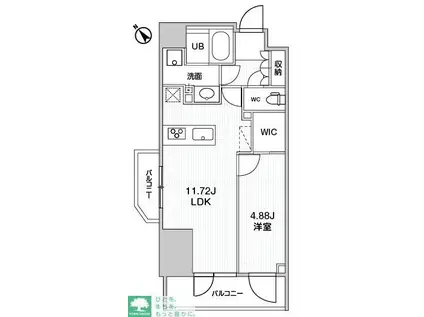 シーズンフラッツ柿の木坂(1LDK/7階)の間取り写真