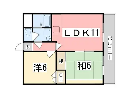 シティーライフ保城(2LDK/3階)の間取り写真
