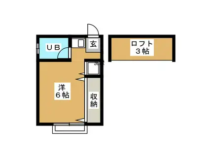 ルネッサ白楽(ワンルーム/2階)の間取り写真