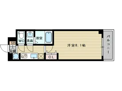 LUXE新大阪サウス(1K/1階)の間取り写真