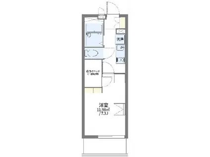 レオパレスプレミール中浦和I(1K/1階)の間取り写真