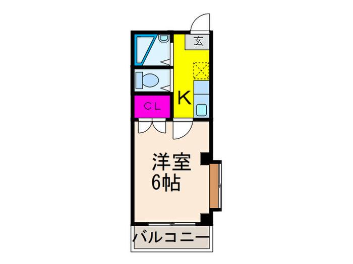 プリンスハイツ高槻(1K/3階)の間取り写真