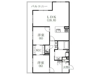 DP PARK HILLS(2LDK/1階)の間取り写真