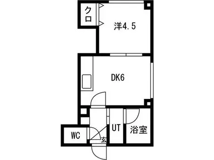 プレプラージュ(1DK/2階)の間取り写真