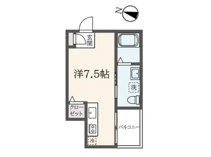ソリッド東武練馬(ワンルーム/1階)の間取り写真