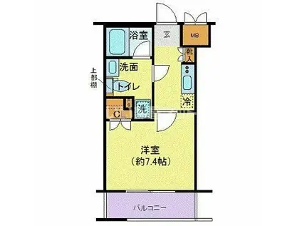 エクセリア溝ノ口(1K/2階)の間取り写真