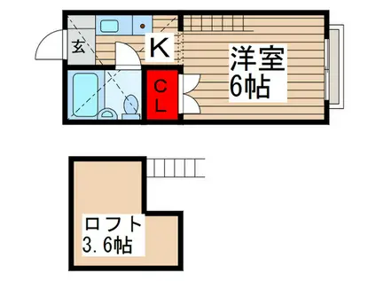 シャルムNS(1K/1階)の間取り写真