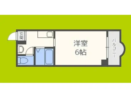 CUBE大桐(1K/2階)の間取り写真