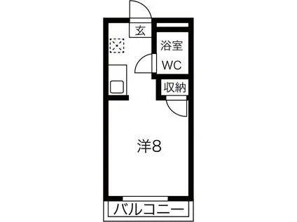 レークヒル小森(1K/2階)の間取り写真