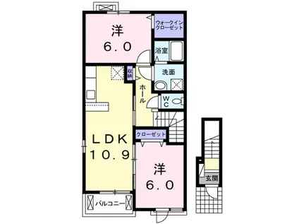 シャトーハイツI(2LDK/2階)の間取り写真