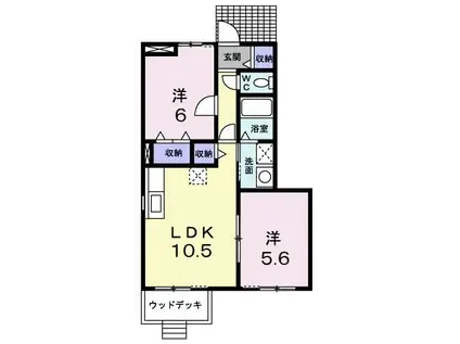 キャンサー&パイシーズB(2LDK/1階)の間取り写真