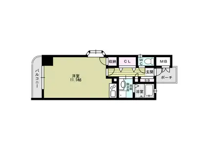 サーパス博多駅前(1K/6階)の間取り写真