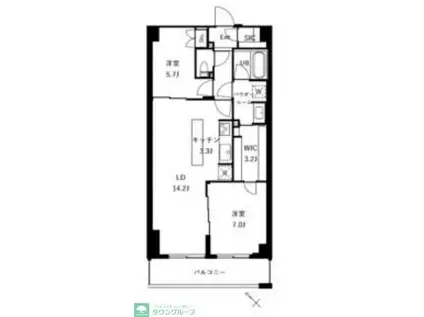 ザ・ケンジントン・レジデンスときわ台(2LDK/5階)の間取り写真