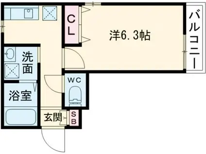 アビタ神戸元町(1K/1階)の間取り写真