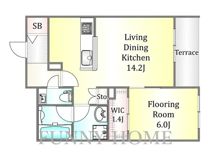 西品川3丁目メゾン(1LDK/1階)の間取り写真