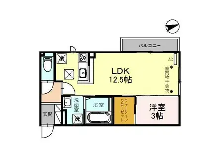 DH・セリリアI(1LDK/1階)の間取り写真