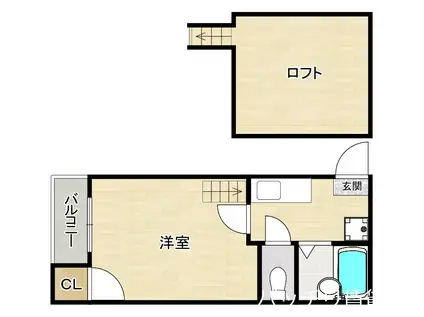 リファイン姪浜(1K/1階)の間取り写真