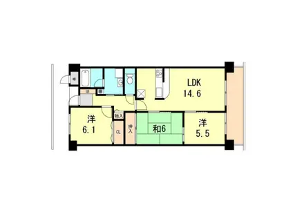 パストラルフラット(3LDK/1階)の間取り写真