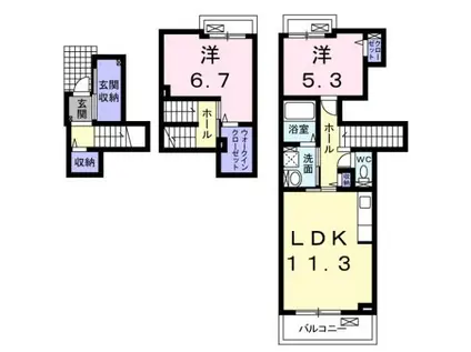 スターガーデン サウス(2LDK/2階)の間取り写真