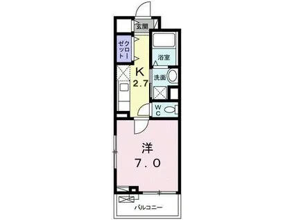 リベルテアーク(1K/2階)の間取り写真