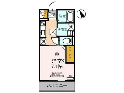 チェリーブロッサム勝部(1K/1階)の間取り写真