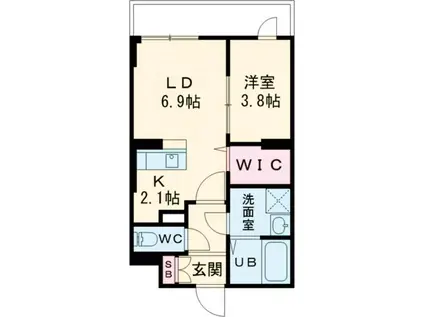 サザンクレスト高師浜(1LDK/3階)の間取り写真