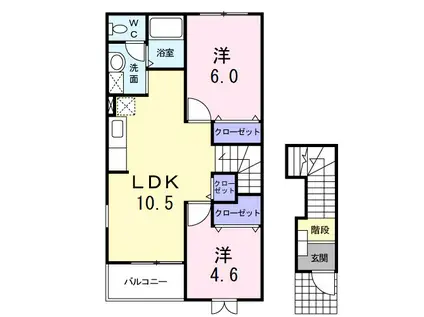 ストーンウェル II(2LDK/2階)の間取り写真