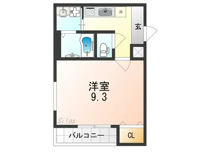 フジパレス鳳中町V番館(1K/3階)の間取り写真