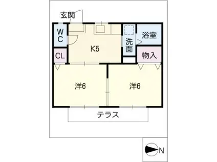 グリーンタウン高師G(2K/1階)の間取り写真