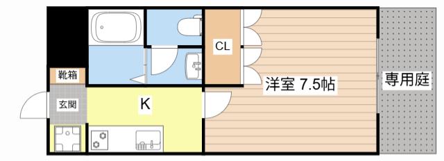 エストクレール(1K/1階)の間取り写真
