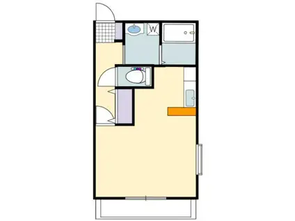 ビュークレイン1(ワンルーム/3階)の間取り写真