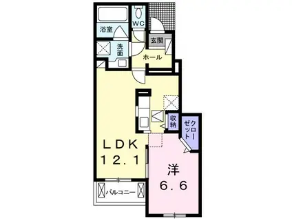 シェル フィーユ(1LDK/1階)の間取り写真