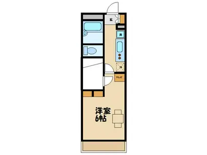 レオパレス矢部第1(1K/2階)の間取り写真