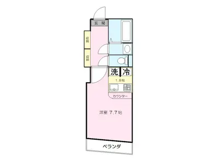 パラッツォ・エンメ(1K/2階)の間取り写真