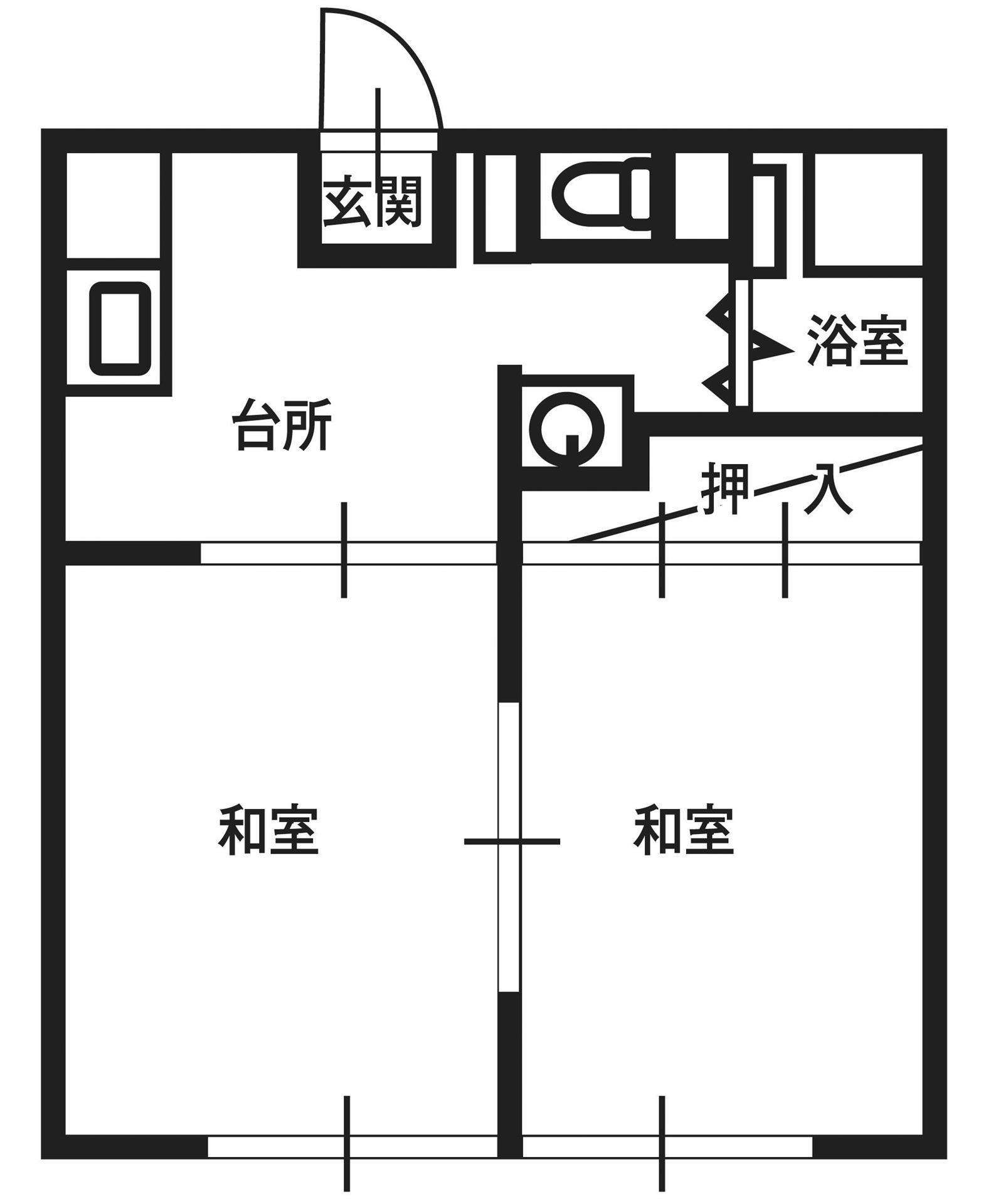 コーポあらかわ(2DK/1階)の間取り写真
