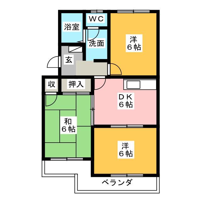 マンションロイヤルアイリス(3DK/5階)の間取り写真