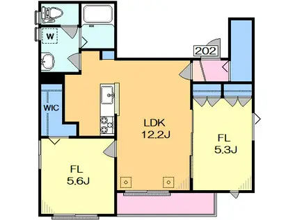 プレジール駒澤大学(2LDK/2階)の間取り写真