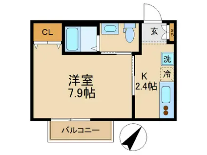 ヒューマンパレス南流山XI(1K/2階)の間取り写真