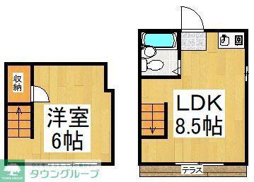 サンビームモロオカ第2(1LDK/1階)の間取り写真