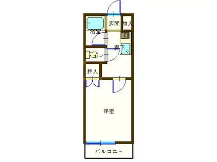 メゾンド・エステーム 酒田市みずほ2丁目(1K/1階)の間取り写真
