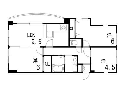 アルシェ21(3LDK/3階)の間取り写真