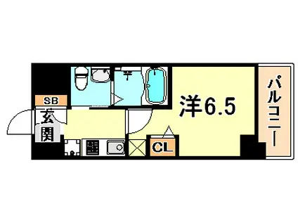 エステムプラザ神戸大開通ルミナス(1K/10階)の間取り写真