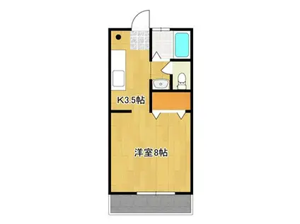 サン屋形A棟(ワンルーム/2階)の間取り写真