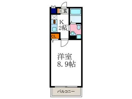 リバーサイド高野(1K/2階)の間取り写真