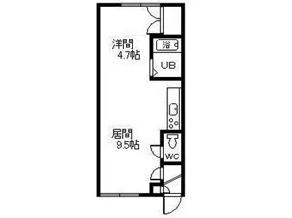 シャルム赤塚川端(1DK/1階)の間取り写真