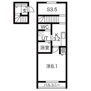 グランドゥールIII(1SK/2階)の間取り写真