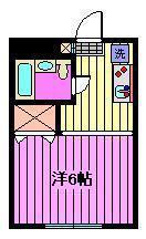 CASA与野(1K/2階)の間取り写真
